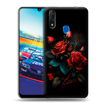 Силиконовый чехол на ZTE Blade V10 с принтом Розы красные