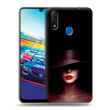 Силиконовый чехол на ZTE Blade V10 с принтом Девушка в шляпе