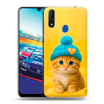 Силиконовый чехол на ZTE Blade V10 с принтом Котенок в шапке