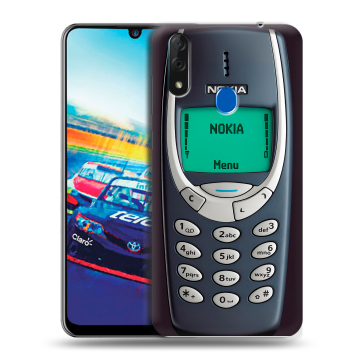 Силиконовый чехол на ZTE Blade V10 с принтом Старый телефон
