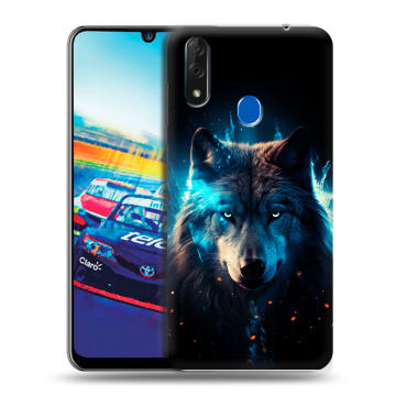 Силиконовый чехол на ZTE Blade V10 с принтом Волк ночной