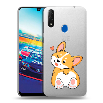 Силиконовый чехол на ZTE Blade V10 с принтом Корги