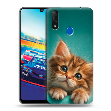 Силиконовый чехол на ZTE Blade V10 с принтом котенок