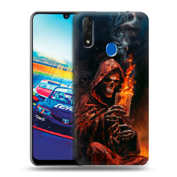Силиконовый чехол на ZTE Blade V10 с принтом Скелет и карты