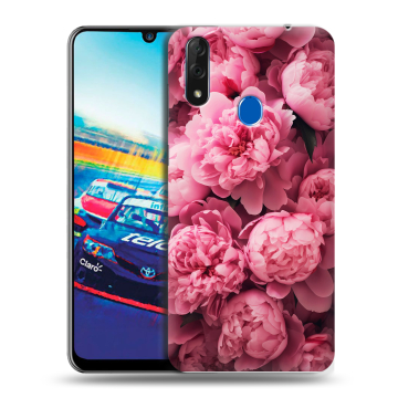Силиконовый чехол на ZTE Blade V10 с принтом цветы пионы