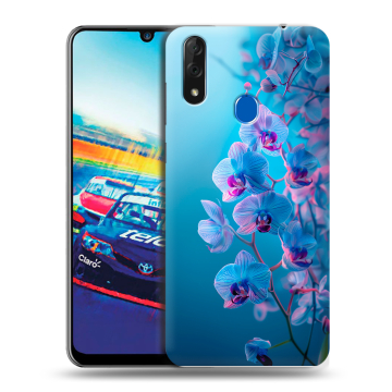 Силиконовый чехол на ZTE Blade V10 с принтом голубые орхидеи
