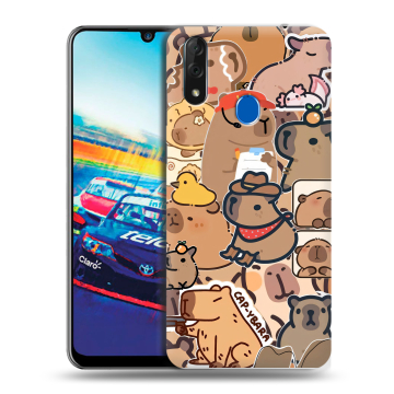 Силиконовый чехол на ZTE Blade V10 с принтом капибара