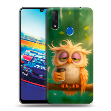 Силиконовый чехол на ZTE Blade V10 с принтом сова