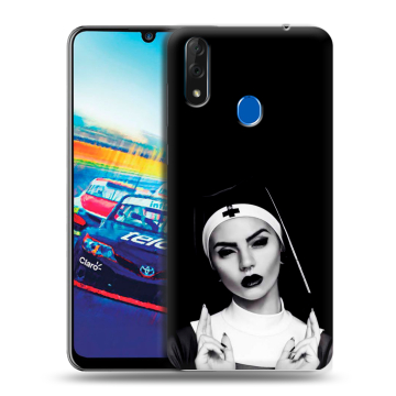 Силиконовый чехол на ZTE Blade V10 с принтом монашка