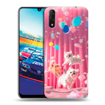 Силиконовый чехол на ZTE Blade V10 с принтом милые котики