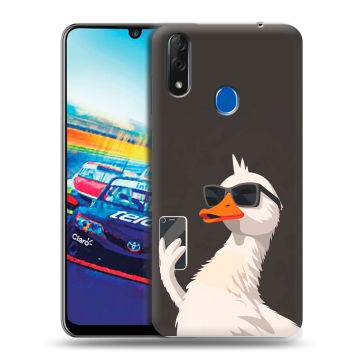 Силиконовый чехол на ZTE Blade V10 с принтом утка в очках