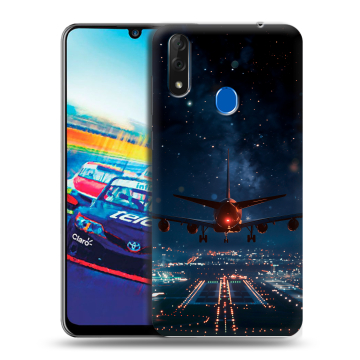 Силиконовый чехол на ZTE Blade V10 с принтом самолет