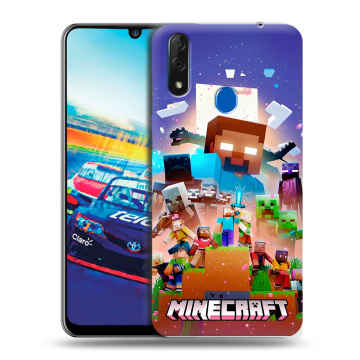 Силиконовый чехол на ZTE Blade V10 с принтом Майнкрафт Minecraft