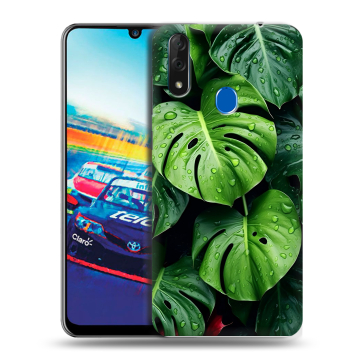 Силиконовый чехол на ZTE Blade V10 с принтом Листья