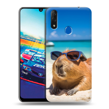 Силиконовый чехол на ZTE Blade V10 с принтом Капибара