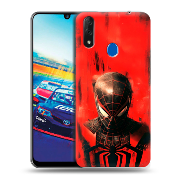 Силиконовый чехол на ZTE Blade V10 с принтом человек паук spiderman