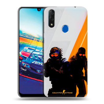 Силиконовый чехол на ZTE Blade V10 с принтом Контер страйк Counter strike
