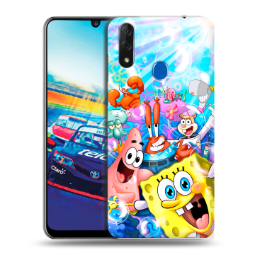 Силиконовый чехол на ZTE Blade V10 с принтом спанчбоб спанч боб