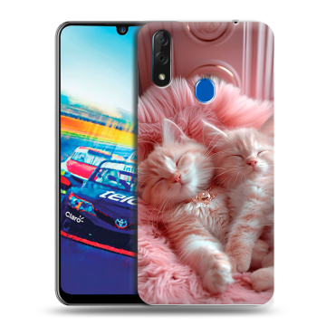 Силиконовый чехол на ZTE Blade V10 с принтом котята котики
