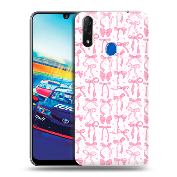 Силиконовый чехол на ZTE Blade V10 с принтом Розовые бантики