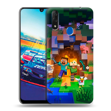 Силиконовый чехол на ZTE Blade V10 с принтом Майнкрафт Minecraft