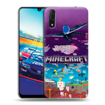 Силиконовый чехол на ZTE Blade V10 с принтом Майнкрафт Minecraft