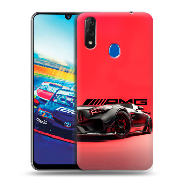 Силиконовый чехол на ZTE Blade V10 с принтом Мерседес Mercedes AMG