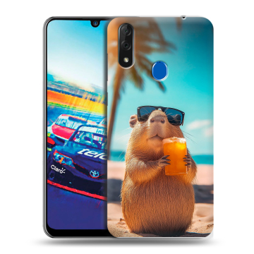 Силиконовый чехол на ZTE Blade V10 с принтом Капибара