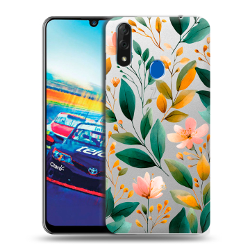 Силиконовый чехол на ZTE Blade V10 с принтом Цветы паттерн