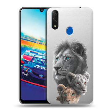 Силиконовый чехол на ZTE Blade V10 с принтом Львы