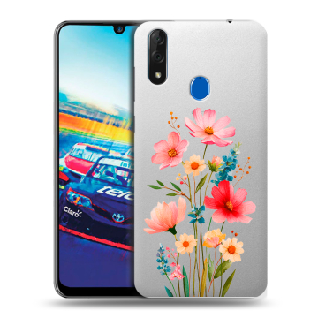 Силиконовый чехол на ZTE Blade V10 с принтом Цветы