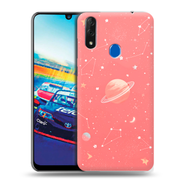 Силиконовый чехол на ZTE Blade V10 с принтом Розовый космос