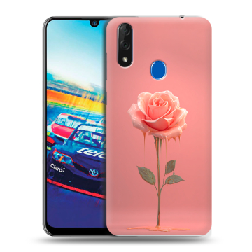 Силиконовый чехол на ZTE Blade V10 с принтом Розовая роза