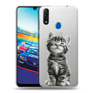 Силиконовый чехол на ZTE Blade V10 с принтом Котенок