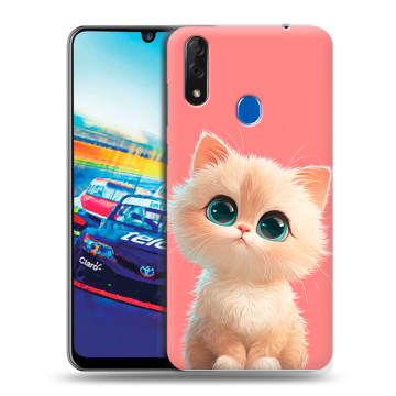 Силиконовый чехол на ZTE Blade V10 с принтом Розовый котенок