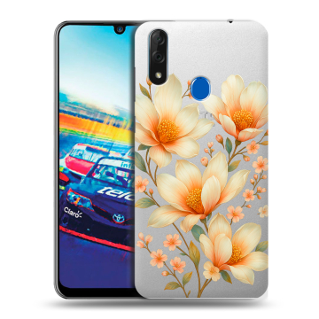 Силиконовый чехол на ZTE Blade V10 с принтом Цветы