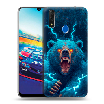 Силиконовый чехол на ZTE Blade V10 с принтом Медведь