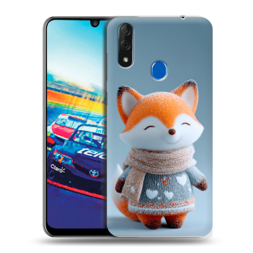 Силиконовый чехол на ZTE Blade V10 с принтом Лиса