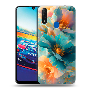 Силиконовый чехол на ZTE Blade V10 с принтом Цветы