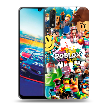 Силиконовый чехол на ZTE Blade V10 с принтом Roblox Роблокс