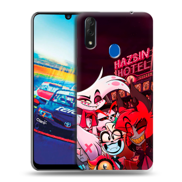 Силиконовый чехол на ZTE Blade V10 с принтом Hazbin Hotel Отель Хазбин