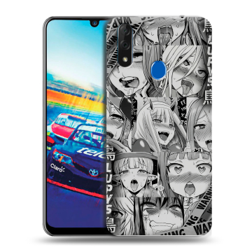Силиконовый чехол на ZTE Blade V10 с принтом Ahegao Ахегао Аниме
