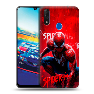 Силиконовый чехол на ZTE Blade V10 с принтом Spiderman Человек паук
