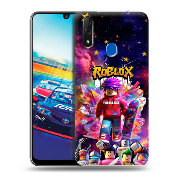 Силиконовый чехол на ZTE Blade V10 с принтом Roblox Роблокс