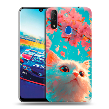 Силиконовый чехол на ZTE Blade V10 с принтом Красивый кот