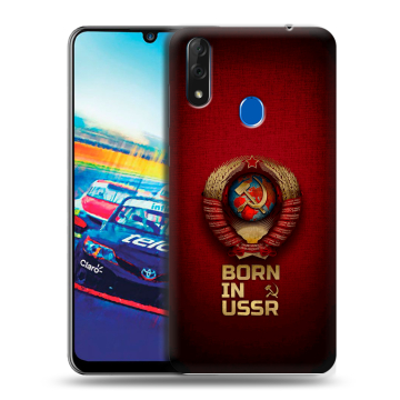 Силиконовый чехол на ZTE Blade V10 с принтом Флаг Герб СССР