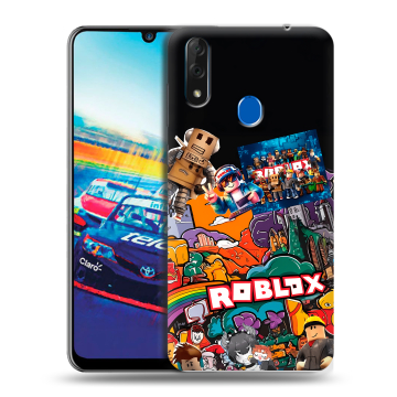 Силиконовый чехол на ZTE Blade V10 с принтом Roblox Роблокс