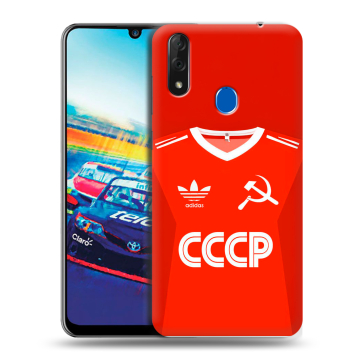 Силиконовый чехол на ZTE Blade V10 с принтом Флаг Герб СССР