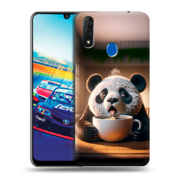 Силиконовый чехол на ZTE Blade V10 с принтом смешная панда