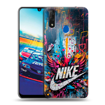 Силиконовый чехол на ZTE Blade V10 с принтом Nike Найк